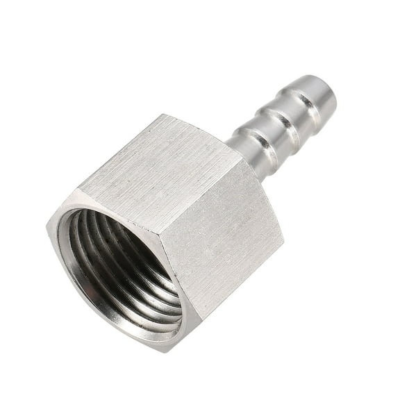 Stainless Steel Barb Hose Fitting Connector Adapter 8mm Barbed x G1/2 Female Pipe 1Pcs Silver
