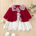 thumbnail image 4 of 1-7Y Lace Christmas Dress For Girls Patchwork Velvet Princess Dresses, 4 of 7