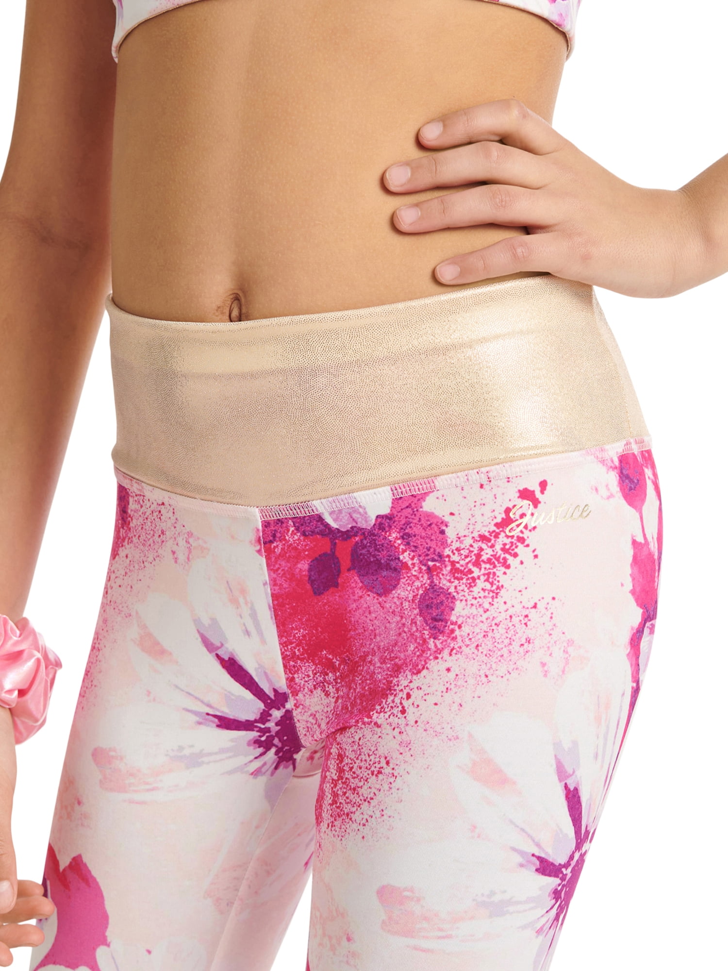 Justice Girls Floral Full Length Dance Legging, Sizes XS-XL
