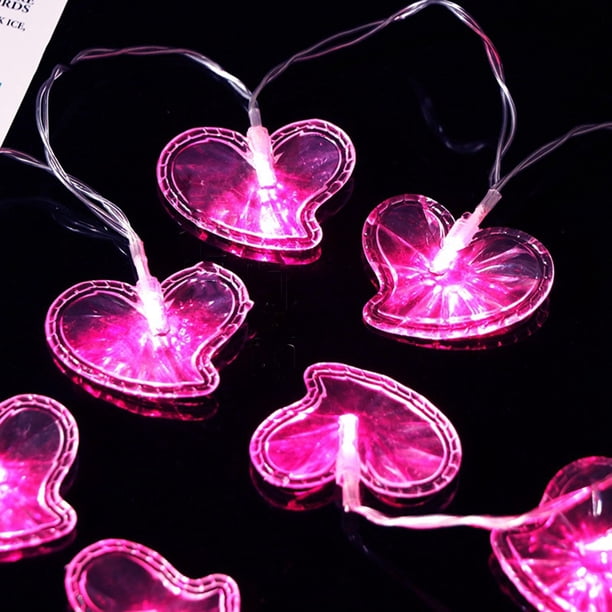 Cadena de Luces Decorativas Xihbxyly con 10 LED Forma de Corazón Multicolor