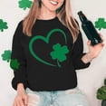 thumbnail image 5 of Up to 65 off!Lolmot St Patricks Day Shirt Women Fleece Lined Sweatshirt Shamrock Long Sleeve Shirts Green Clover Pullover Irish Holiday Heart Print Graphic Tops, 5 of 5