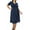 Navy, variant on MOA Collection Women's Plus size Stylish Solid Faux Wrap Dress with Deep V-Neck