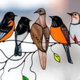 thumbnail image 6 of GOODLY Multicolor Birds on a Wire High Stained Suncatcher Window Panel Bird Series Ornaments Pendant Colorful bird Home Decoration Gift, 6 of 8