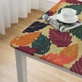 thumbnail image 5 of HAOXIT  Thanksgiving Fall Leaf Tablecloth  Autumn Maple Leaves Table Cover Square Floral Cloth for Decoration Dining Room Kitchen 40*40, 5 of 8