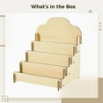 thumbnail image 5 of Greeting Card Display Stand - Wooden Tabletop Rack with 4-Tier Storage for Cards, Brochures, Crafts - Easy DIY Surface, Portable and Sturdy Organizer for Parties, Retail, 5 of 5