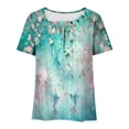 thumbnail image 4 of Fiudx Ofertas Flash Artículos En Oferta Camiseta Plisada de Manga Corta con Cuello Estampado para Mujer, 4 of 6