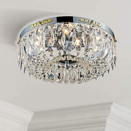 Bestier Modern French Empire Chrome Crystal Semi Flush Mount Chandelier Lighting Led Ceiling Light Fixture Lamp For Dining Room Bathroom Bedroom Livingroom 4 E12 Bulbs Required D14 In X H8 - Flush Mount Bathroom Ceiling Lights Chrome Bestier Modern French Empire Chrome Crystal Semi Flush Mount Chandelier Lighting Led Ceiling Light Fixture Lamp For Dining Room Bathroom Bedroom Livingroom 4 E12 Bulbs Required D14 In X H8 - Flush Mount Bathroom Ceiling Lights Chrome