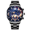 thumbnail image 3 of Reloj de negocios con correa de acero inoxidable de moda para hombre, manecillas luminosas y calendario, reloj de cuarzo, 3 of 6