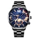thumbnail image 2 of Reloj de negocios con correa de acero inoxidable de moda para hombre, manecillas luminosas y calendario, reloj de cuarzo, 2 of 6