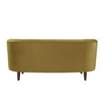 thumbnail image 4 of Loveseat with Vertical Channel Tufting and Curved Design, Yellow, 4 of 5