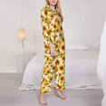 thumbnail image 3 of Fotbe Modern Elegant Sunflower Conjunto de Pijama de Manga Larga para Mujer con Estampado, Ropa de Dormir de 2 Piezas, Conjunto de Casa Suave y Cómodo con Bolsillos-Medium, 3 of 7