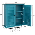thumbnail image 2 of SHMAMT Bathroom Cabinet Wall Mounted Green Designer Bathroom Wall Cabinet Medicine Cabinet with Double Shutter Doors 3 Tier Adjustable Shelf with Towel Rack Over The Toilet Storage Cabinet Laundry, 2 of 5