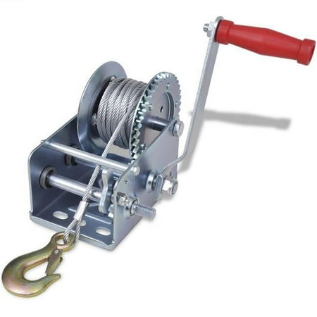 2500 lbs Heavy Duty Hand Crank Boat ATV Trailer Winch with Hook