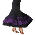 thumbnail image 2 of Falda larga de baile de salón Flamenco con Lentejuelas Sunnimix Negro y morado Vestido de baile latino, 2 of 4