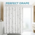 thumbnail image 5 of REGALWOVEN Semi-Transparent Patterned PEVA Shower Curtain, Waterproof Shower Curtain Sets with 12 Plastic Hooks for Home, Hotel White Flower 71"W x 71"L, 5 of 5