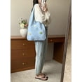 thumbnail image 4 of Kukuzhu Women's Crochet Tramp Bag Knitted Tote Bag Shoulder Floral Pattern Tote Bag Vintage Wool Shopping Bag Hand-Woven Bag, 4 of 4