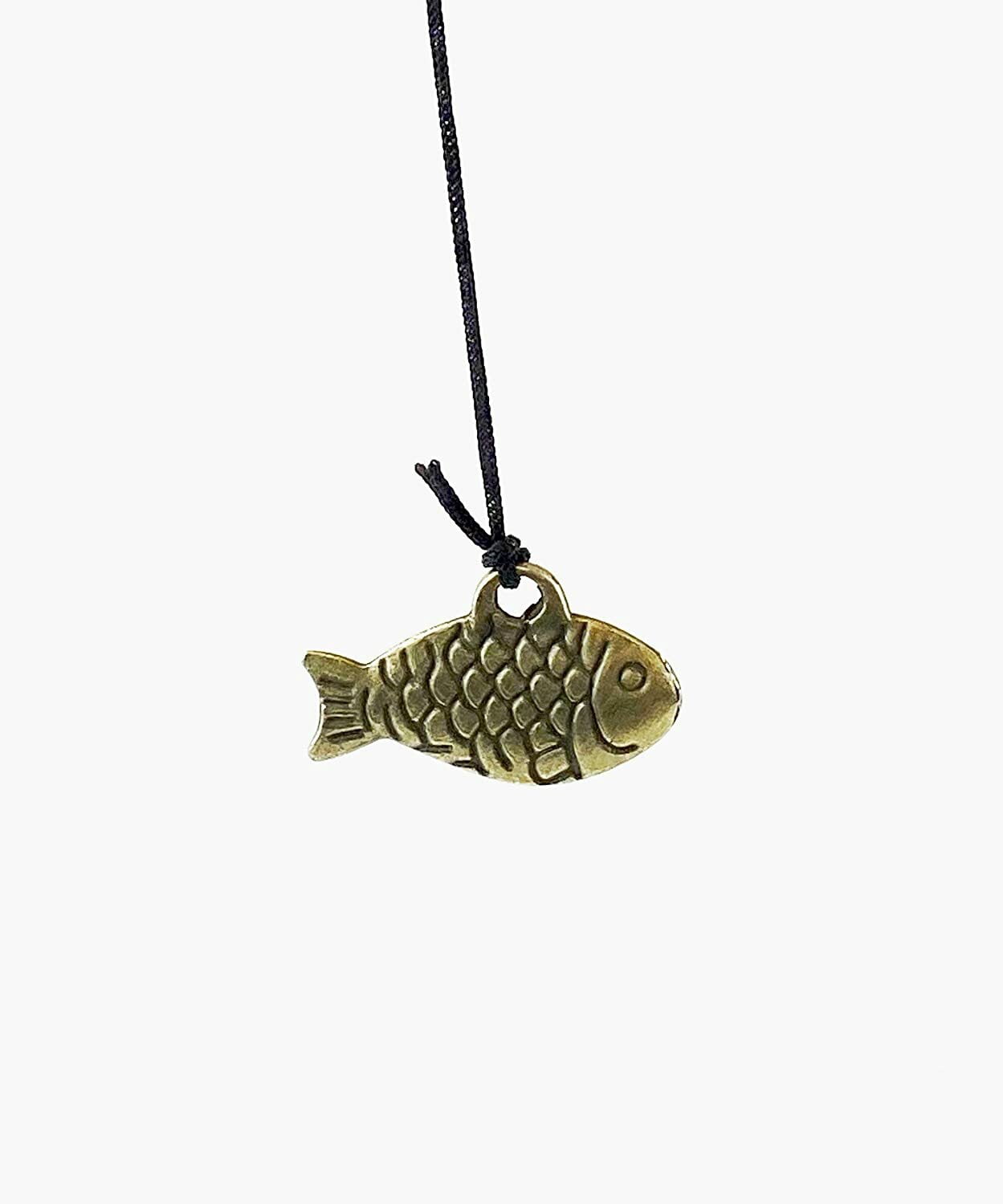 Yard Patio Decor Wind Chime Gold Fish Design w Brass Bells Hanging Carp Ornament KT00248