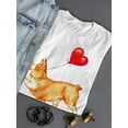 thumbnail image 3 of Welsh Corgi W Heart Balloon T-Shirt Women -Image by Shutterstock, Female Small, 3 of 4