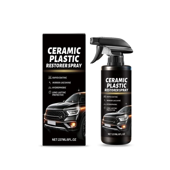 Ceramic Plastic Restorer Spray with modified amino silicone formula, for car paint restoration & long-lasting shine, 237ml (8fl oz)