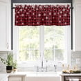 thumbnail image 5 of Christmas White Valances for Windows Snowflake Snow On Black and Red Plaid Rod Pocket Curtain Valance Window Treatment Short Curtains for Kitchen Living Room, 42"x12", 5 of 5