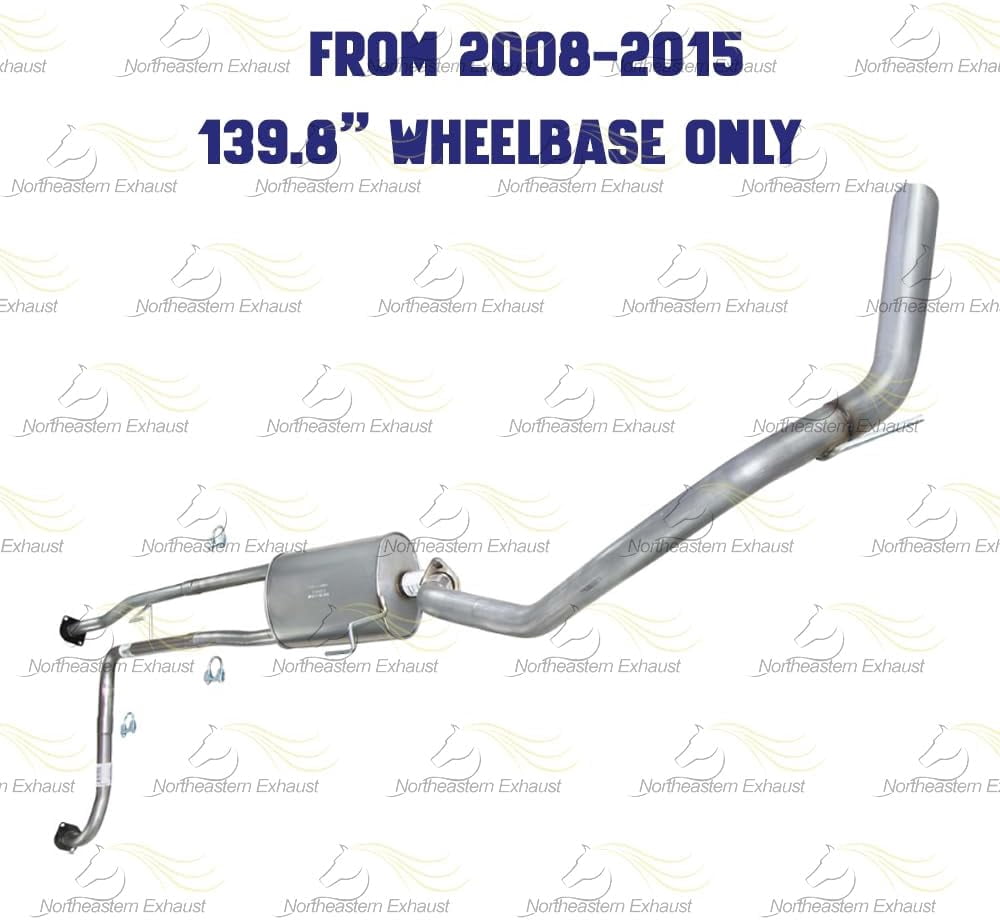 Northeastern Exhaust | Stainless Steel Exhaust Intermediate Pipe, Muffler & Tail Pipe Kit Fits 2007–2015 Nissan Titan 5.6L 139.8" W.B – Direct Fit