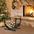 thumbnail image 3 of Gymax 17'' U-Shaped Firewood Rack Steel Fireplace Wood Storage Log Rack Holder, 3 of 10