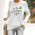 thumbnail image 2 of Long Sleeve T Shirts For Women St Patricks Day Vintage Irish Shamrocks Clover Crewneck Tees Spring Fall Tshirt Slim Tops White S, 2 of 4