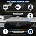 thumbnail image 4 of Bluetooth Computer Speakers for Desktop, USB Plug &  PC Speakers with Dynamic LED Light, Stereo Sound Soundbar for Desktop Laptop Monitor (USB-C Adapter Included), 4 of 9