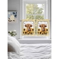 thumbnail image 3 of Yellow Yak 2 Panel Kitchen Curtains for Small Windows, Sunflowers Checkered Elegant Pastoral Buffalo Bathroom Tier Curtain, Short Window Treatment for Bedroom/Living Room 55"x36", 3 of 6