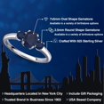 thumbnail image 2 of Gem Stone King 925 Sterling Silver Blue Sapphire Engagement Ring for Women | 1.44 Cttw | Oval 7X5MM | Gemstone September Birthstone | Size 8, 2 of 6