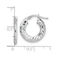thumbnail image 4 of 925 Sterling Silver Rhodium Plated Women's Diamond Cut Tube 2mm Hoop Earrings | 18mm, 4 of 4