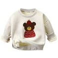 thumbnail image 2 of Ahuyic Toddler Kids Long Sleeved Crew Neck Blouse, Fall/Winter Warm Tops For Kids, Toddler Kids' Winter Teddy Bear Printed Round Neck Long Sleeved Sweatshirt With Warm Base Top,3 Years, 2 of 6