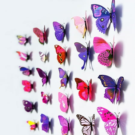 - Fridge Magnets, Outgeek 24 Pcs Lovely 3D Butterfly Whiteboard Refrigerator Magnets Wall Stickers for Home Art Decor