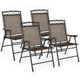 thumbnail image 4 of Gymax 4PCS Folding Chairs Patio Garden Outdoor w/ Steel Frame Armrest Footrest, 4 of 10