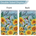 thumbnail image 5 of Gyryp Welcome Spring Summer Garden Flag 12x18 Double Sided, Burlap Farmhouse Sunflower Hummingbird Bird Garden Yard Flags for Rustic Seasonal Outside Outdoor House Decoration (ONLY FLAG), 5 of 6