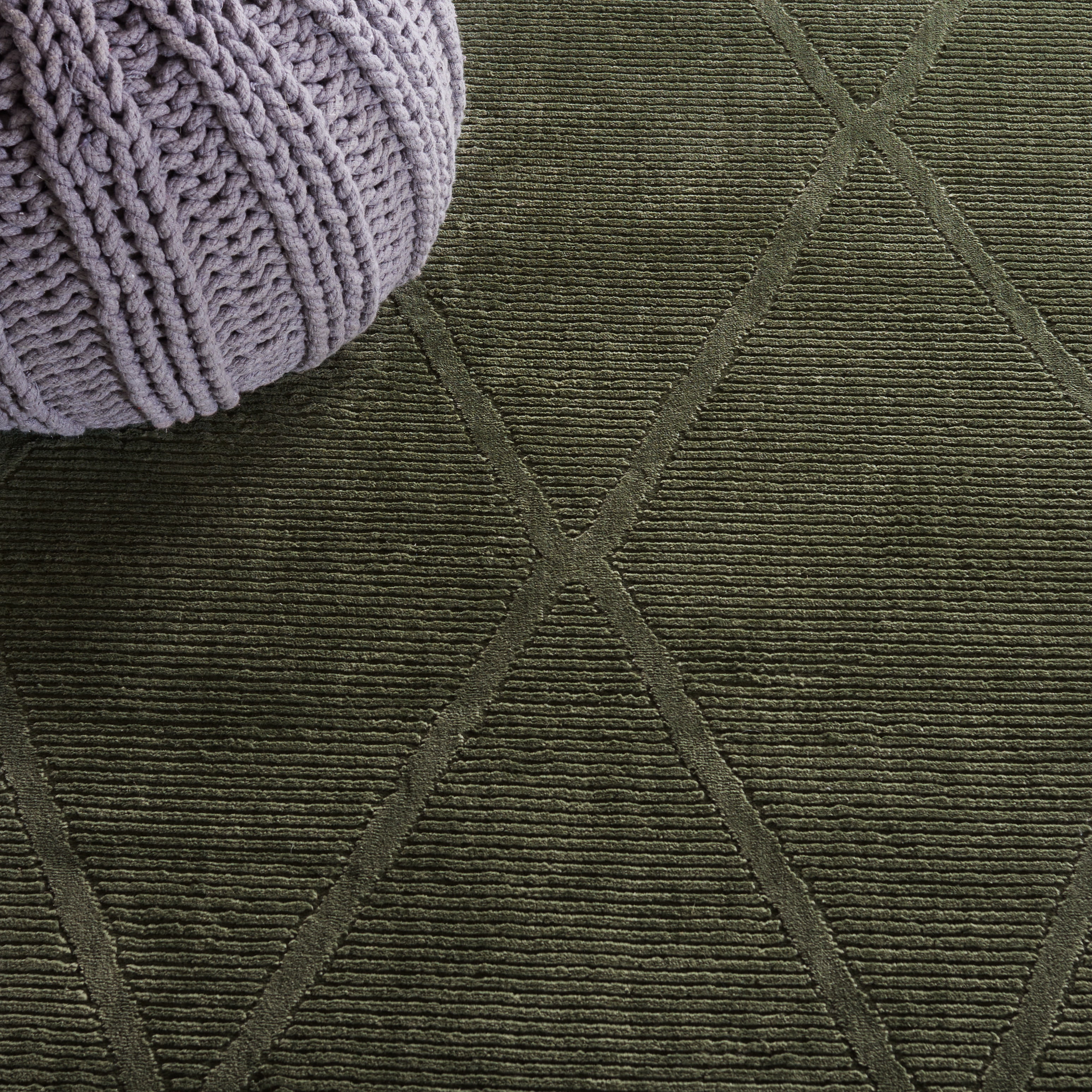 Safavieh Revive Lorrin Diamond Polyester Area Rug, Green, 5'3" x 5'3" Round