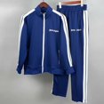 thumbnail image 1 of Versión correcta de la marca de moda pa Fo palm angel, correas a rayas, conjunto de pareja de abrigo deportivo informal de calle altatraje azul real, 1 of 5