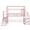 Pink, variant on URTR Twin Size Metal Playhouse Loft Bed with Slide and Stairs, Heavy Duty Twin Loft Bed Frame with Storage Shelves for Bedroom, Pink