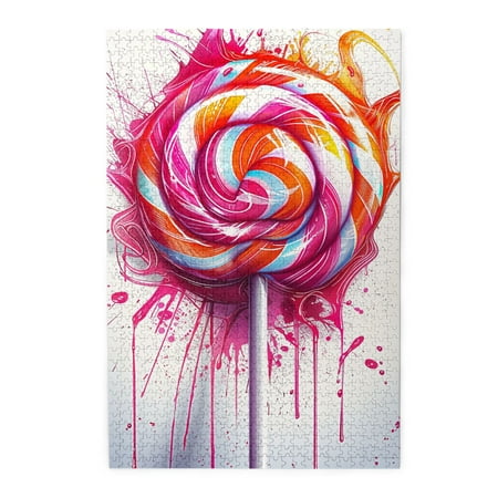 1000 PCS 1000 piece puzzle for adults lollipop Stunningly Vibrant Colors Charm lollipop Wooden Puzzles 1000 Piece Unique and Beautiful Design Impossible Hard Difficult Challenging Puzzles for Adults