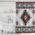 thumbnail image 2 of Shower Curtain Bathroom Set Southwest Aztec Geometric Art Waterproof Fabric Shower Curtains with Grommets&Hooks, Ethnic Tribal Pattern Privacy Bath Curtain for Bathtub 36x72in, 2 of 9