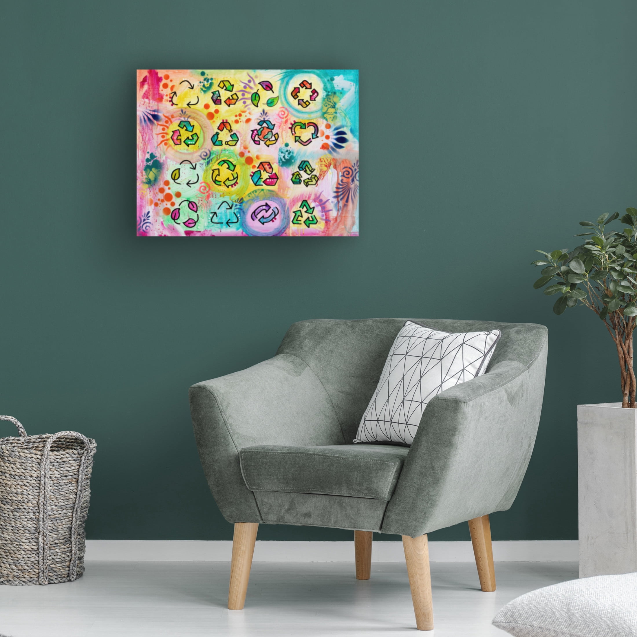 Canvas Wall Art - Dean Russo 'Recycle' Wall Art for Living Room, Bedroom, or Office Décor by Trademark Fine Art - 19 x 14 Inches