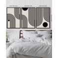 thumbnail image 3 of Drsoum Black Minimalism Abstract Boho Wall Art 16x24in3pcs Black Framed Bohemian Decor Ready To Hang, 3 of 6
