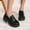 #198-Black, variant on Wowcloth Women's Fashion Loafers – Classic Round-Toe Platform with Chunky Mid Heel, Versatile All-Season Casual Fashion Footwear