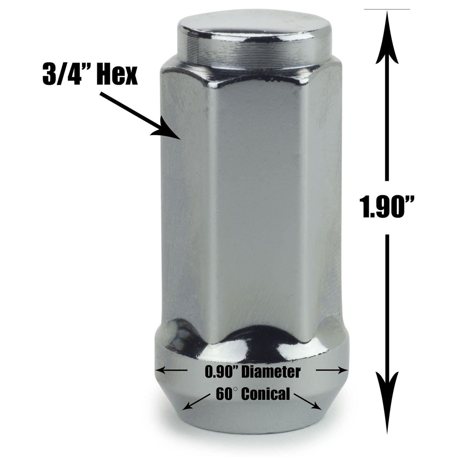 Geelife 20 Lug Nuts 1.9" Long - Ford F150 E150 Bronco Van F100 E150