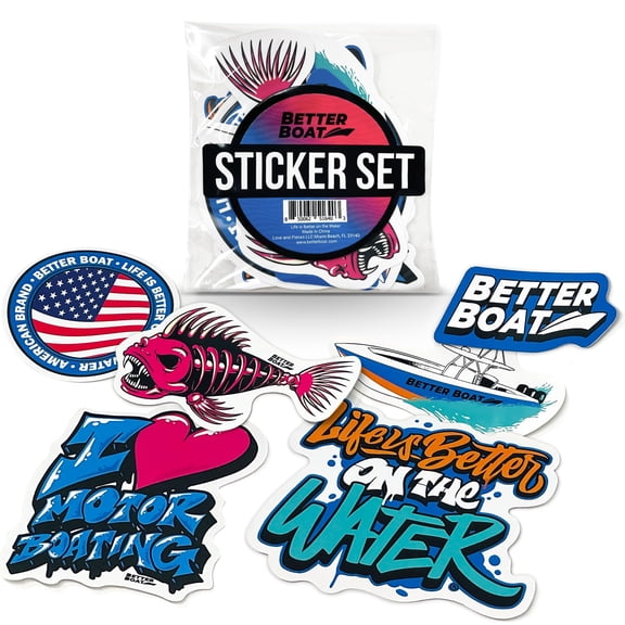 Better Boat Waterproof Boating and Fishing Stickers for Boats and Trucks, 4-in Vinyl Decals