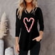 thumbnail image 1 of Pntutb Navidad mujer Casual ahueca hacia fuera la impresión de manga larga delgada blusa camiseta tops Pntutb Pntutb-463, 1 of 5