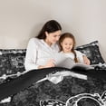 thumbnail image 4 of Manfei Cute Alphabet S Twin Comforter Sets,Cute Bowtie Print Bedding Set,Black,Black Reversible,2 Pieces,1 Comforter and 1 Pillowcase, 4 of 7