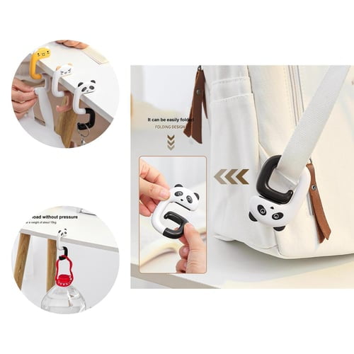 Crochet de Sac de Table Pliable Forte Capacité de Charge Rangement Mignon Animal Pliant Sac de Table Crochet pour Bureau