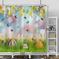thumbnail image 2 of Happy Easter Colorful Butterfly Shower Curtain Wonderland Garden Shower Curtain for Bathroom Girl''s Dormitory Cubicle Bathtub Decor Fabric Waterproof Shower Curtain with Hooks 72x72 Inches, 2 of 6