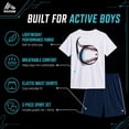 thumbnail image 4 of RBX Boys Athletic Outfit Shorts Set Breathable Performance Graphic Tee and Mesh Gym Shorts 2 Piece, 4 of 7